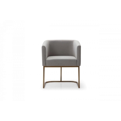 Modrest Yukon Modern Medium Grey Fabric & Antique Brass Dining Chair Grey Dining Chair 78415 VGVCB8362-MGRYX-DC