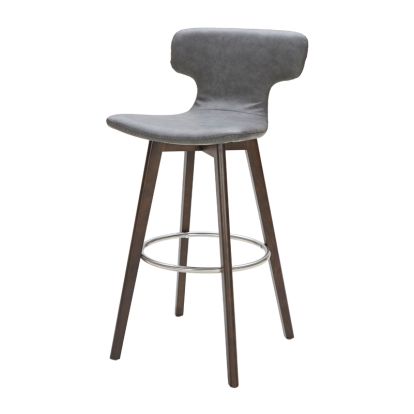 LA Furniture Zach Mid-Century Dark Grey Eco-Leather Bar Stool VGKKY1252-DKGRY Contemporary Style by Vig Furnitrue Number 72707 Catch Home Goods
