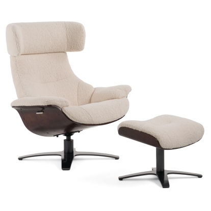 Modrest Zahara Modern Beige Lounge Chair & Ottoman Beige Accent Chair 80968 VGKK-A985-BGE-SET