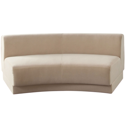 Diamond Sofa ZELDAASLCA Zelda Curved Armless Sofa Light Camel Performance Velvet