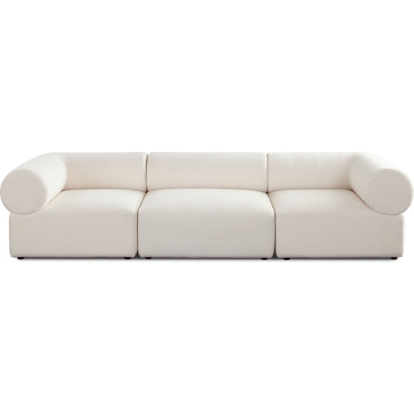 Diamond Sofa ZIA2SC1ACIV Zia 3 Piece Modular Sofa Ivory Sherpa Fabric