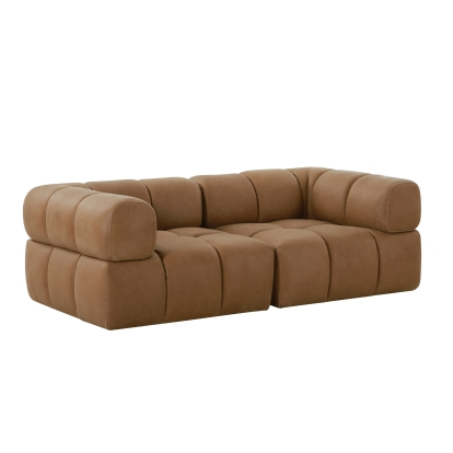 Divani Casa Everest Modern Brown Leather Modular Corner Sectional Seat Brown Sectional Sofa 81612 VGOD-ZW-23118-CNR