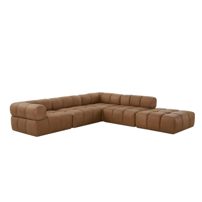 Divani Casa Everest Modern Brown Leather Modular Sectional Sofa Brown Sectional Sofa 82118 VGOD-ZW-23118-SET