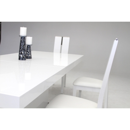 Zenith Modern White Extendable Dining Table Oak Dining Table 14553 VGGU841XT-WHT